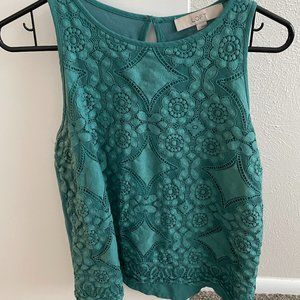 Teal Lace Tank Top